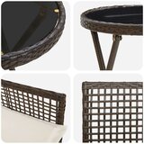  Set za bistro vrt s jastucima smeđi poli ratan | shoptok.hr
