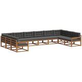  Set vanjskih sofa 10 kom. Prirodna i antracit Smeđa 483 x 247,5 x 73 cm | Shoptok.si