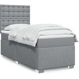 The Living Store Box spring postelja z vzmetnico svetlo siva 90x200 cm blago - Box Spring Postelja, (21520512) Cene