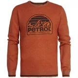 Petrol Industries Pulover oranžna / črna