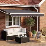 Ručna zlačivna tenda s LED diodama Antracit i bijelo 3 x 2,5 m | shoptok.hr