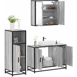 vidaXL 3-dijelni set kupaonskog namještaja siva boja hrasta drveni | shoptok.hr