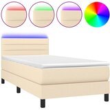  box spring s madracem LED krem 90x200 cm od tkanine | shoptok.hr