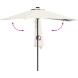 vidaXL Vrtni dežnik Peščena 294 x 150 x 223 cm blago | Shoptok.si