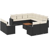  The Living Store Vrtna sedežna garnitura 12-delna z blazinami črn poli ratan - Vrtna Sedežna Garniture, (21455396) | Shoptok.si