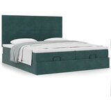 vidaXL Otomanski posteljni okvir z vzmetnicami zelen 200x200cm žamet, (21610239) | Shoptok.si