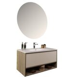 Hanah home Kupatilski ormarić sa umivaonikom i ogledalom (2 komada) Elegant Light Walnut | Eponuda.com