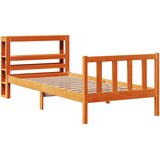 Okvir kreveta s uzglavljem voštano smeđi 100x200 cm od borovine | shoptok.hr