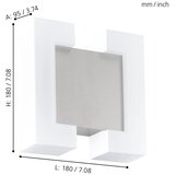 Eglo Sitia vanjska zidna/2, led, 2x4,8w, nikl mat/bijela | shoptok.hr