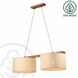 Luster AIDA na sajli, 2x E27, 15 W, 230 V, prečnik 35 cm, hrast/rafija | Eponuda.com