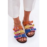 Panto Fino Ladies Suede Slippers With Buckles Fuksja | shoptok.hr