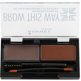 Rimmel London Brow This Way paleta za ličenje obrvi odtenek 003 Dark Brown 1,3 g | Shoptok.si