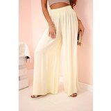 Kesi Włoski Women's wide trousers with elastic waistband yellow | shoptok.hr