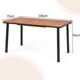  Vrtni stol, blagovaonski stol s rupom za suncobran, drvo akacije dim. 140 x 75 x 76 cm - prirodna. | shoptok.hr