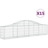  Obokane gabion košare 15 kosov 200x30x40/60 cm pocinkano železo, (20798909) | Shoptok.si