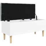 vidaXL Klop za shranjevanje bela 102x42x46 cm inženirski les | Shoptok.si