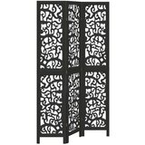 vidaXL Sobna pregrada s 3 panela crno od masivnog drva paulovnije | shoptok.hr