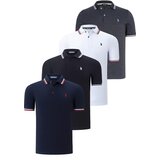 Dewberry QUAD SET T8594 MENS T-SHIRT-BLACK-WHITE-NAVY BLUE-ANTHRACITE Cene
