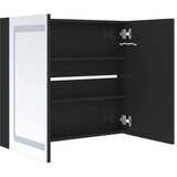  LED kupaonski ormarić s ogledalom sjajni crni 80 x 12 x 68 cm | Eponuda.com
