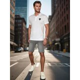 DStreet Koszulka męska polo z naszywką biała | Shoptok.si