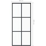  Drsna vrata ESG steklo in aluminij 90x205 cm črna, (20767257) | Shoptok.si
