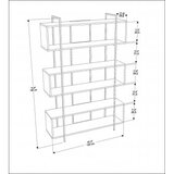 Hanah home Bruti Antracit Zlatna Polica za Knjige 120x180x29.6cm, Crna | Eponuda.ba