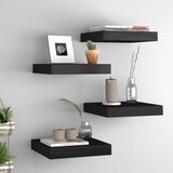 vidaXL Plutajuće zidne police 4 kom crne 23 x 23,5 x 3,8 cm MDF Cijene