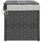  Košara za rublje s poklopcem siva 55,5x35x34 cm od poliratana | shoptok.hr