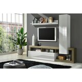 CARRYHOME DNEVNI REGAL, bela, barve hrasta, bela, visoki sijaj | Shoptok.si