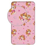 Jerry Fabrics Rožnata napenjalna enojna bombažna otroška rjuha 90x200 cm Paw Patrol – | Shoptok.si