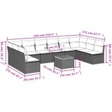  11-dijelni set vrtnih sofa od poliratana s jastucima sivi | shoptok.hr