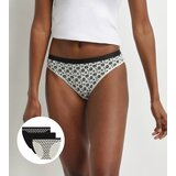 DIM LES POCKETS COTTON BOXER 3x - Women's Cotton Panties 3 pcs - Black - White Cene