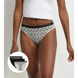 DIM LES POCKETS COTTON BOXER 3x - Women's Cotton Panties 3 pcs - Black - White