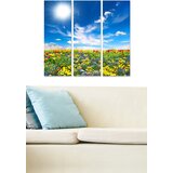 Wallity MDF1418756 multicolor decorative mdf painting (3 pieces) Cene