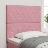 vidaXL vzglavje z kristalnimi gumbi, tapecirano roza 100 cm žamet, vzglavje z kristalnimi gumbi, tapecirano roza 200 cm žamet, (22080237) | Shoptok.si