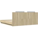  Okvir kreveta s uzglavljem LED boja hrasta sonome 200 x 200 cm | shoptok.hr