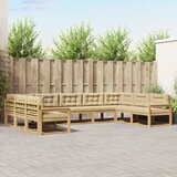  Set vanjskih sofa s jastukom 9 pcs Bijela i bež | shoptok.hr
