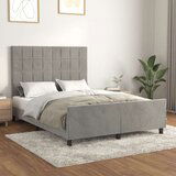  Posteljni okvir z vzglavjem svetlo siv 140x190 cm žamet, (20906991) | Shoptok.si