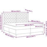 Box Spring Krevet s Madracem Tamno Siva 200x200 cm Baršun | shoptok.hr