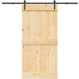 vidaXL Drsna vrata s kompletom vodil 100x210 cm trdna borovina | Shoptok.si