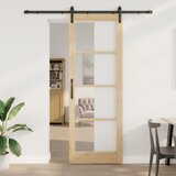 vidaXL Drsna vrata z opremo 'ORKDAL'Trdi les in steklo, Notranja vrata s steklom 'ORKDAL'83x232x4 cm Trdi borov les Cene
