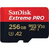 San Disk Extreme PRO microSDXC 256GB + SD Adapter do 200MB/s/140MB/s A2 C10 V30 UHS-I U3