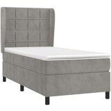 Box spring krevet s madracem svjetlosivi 100x200 cm baršunasti | shoptok.hr