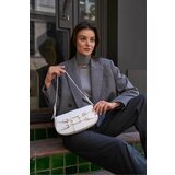 Madamra White Patent Leather Women's Belt Accessory Detailed Hand And Shoulder Bag Cene