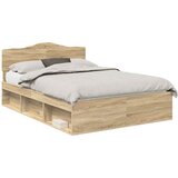 vidaXL konstrukcija postelje sonoma 140 x 190 cm masivno borovo les, (5000102610) | Shoptok.si