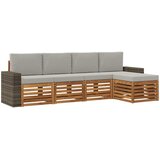  Set vanjskih sofa 5 kom. Prirodna i svjetlosiva | shoptok.hr
