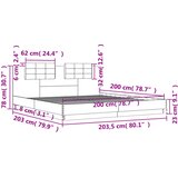  Okvir za krevet s uzglavljem boja hrasta 200x200 cm drveni | shoptok.hr