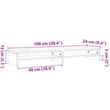  Stalak za monitor voštano smeđi 100x24x13cm od borovine | shoptok.hr