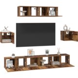 vidaXL Set TV omaric Drugo s shranjevanjem z vrati 7 pcs Staro les 80 x 30 x 30 cm | Shoptok.si