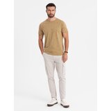 Ombre Printed cotton T-shirt with round neckline - dark olive | shoptok.hr